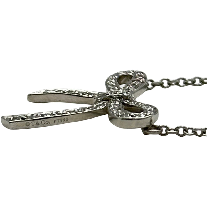 ティファニー TIFFANY＆CO ボウダイヤネックレス プラチナ Pt950