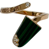 ブルガリ BVLGARI ジェラーティリング ピンクゴールド Au750 マラカイト ダイヤモンド ジュエリー