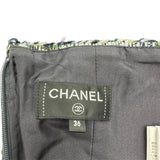 シャネル CHANEL フリルツイードスカート P58788 ネイビー コットン レディース スカート
