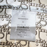 クリスチャン・ディオール Christian Dior オブリーク総柄シルクシャツ 193C545A5650 ブルー シルク メンズ 半袖シャツ