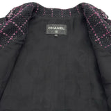 シャネル CHANEL チェックツイードジャケット P71173 ブラック ウール レディース その他アウター