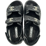 シャネル CHANEL マトラッセキルティングレザーサンダル G35927 ブラック レザー レディース サンダル