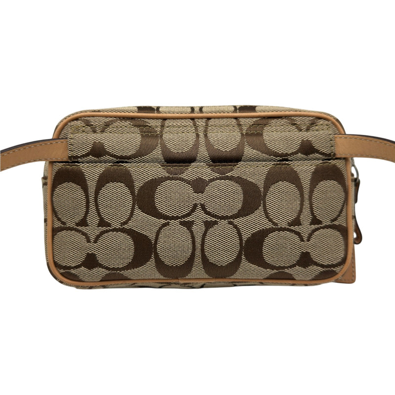 コーチ COACH シグネチャーミニショルダーバッグ ベージュ キャンバス