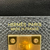 エルメス HERMES ミニケリー2 U刻 ブラック ゴールド金具 エプソン レディース ショルダーバッグ