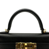 エルメス HERMES ミニケリー2 U刻 ブラック ゴールド金具 エプソン レディース ショルダーバッグ