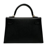 エルメス HERMES ミニケリー2 U刻 ブラック ゴールド金具 エプソン レディース ショルダーバッグ