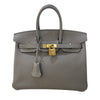 エルメス HERMES バーキン25 Z刻印（2021年製） グリアスファルト ゴールド金具 トリヨンクレマンス レディース ハンドバッグ