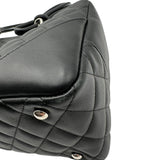 シャネル CHANEL カンボンライン ボーリングバッグ A25171 9番台 ブラック シルバー金具 ラムスキン レディース ハンドバッグ