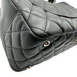 シャネル CHANEL カンボンライン ボーリングバッグ A25171 9番台 ブラック シルバー金具 ラムスキン レディース ハンドバッグ