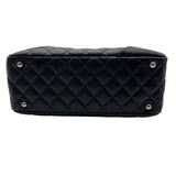 シャネル CHANEL カンボンライン ボーリングバッグ A25171 9番台 ブラック シルバー金具 ラムスキン レディース ハンドバッグ