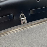 エルメス HERMES エールバッグ ジップ50 U刻 アイボリー/ブラック シルバー金具 トワル/ハンター ユニセックス ハンドバッグ