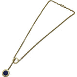 ブルガリ BVLGARI リバーシブルドロップネックレス ゴールド 750 ラピスラズリ ロードクロサイト ジュエリー