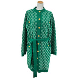 グッチ GUCCI GG総柄ノーカラーニットコート 599263 グリーン ウール レディース その他アウター