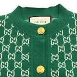 グッチ GUCCI GG総柄ノーカラーニットコート 599263 グリーン ウール レディース その他アウター
