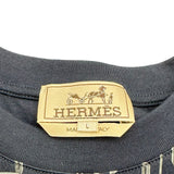 エルメス HERMES 総柄プリントTシャツ H55792HA ネイビー コットン メンズ 半袖Ｔシャツ