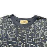 エルメス HERMES 総柄プリントTシャツ H55792HA ネイビー コットン メンズ 半袖Ｔシャツ