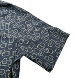 エルメス HERMES 総柄プリントTシャツ H55792HA ネイビー コットン メンズ 半袖Ｔシャツ