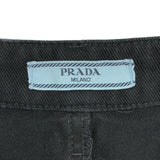プラダ PRADA トライアングルロゴ スリットデニムスカート GFD180 ブラック コットン レディース スカート
