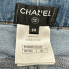 シャネル CHANEL マトラッセキルティングスリムデニムパンツ P55686 ブルー コットン レディース デニムパンツ