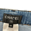 シャネル CHANEL マトラッセキルティングスリムデニムパンツ P55686 ブルー コットン レディース デニムパンツ
