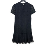サンローラン SAINT LAURENT ショートスリーブレースワンピース 484797 ブラック コットン レディース ワンピース