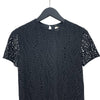 サンローラン SAINT LAURENT ショートスリーブレースワンピース 484797 ブラック コットン レディース ワンピース