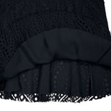 サンローラン SAINT LAURENT ショートスリーブレースワンピース 484797 ブラック コットン レディース ワンピース