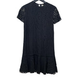 サンローラン SAINT LAURENT ショートスリーブレースワンピース 484797 ブラック コットン レディース ワンピース