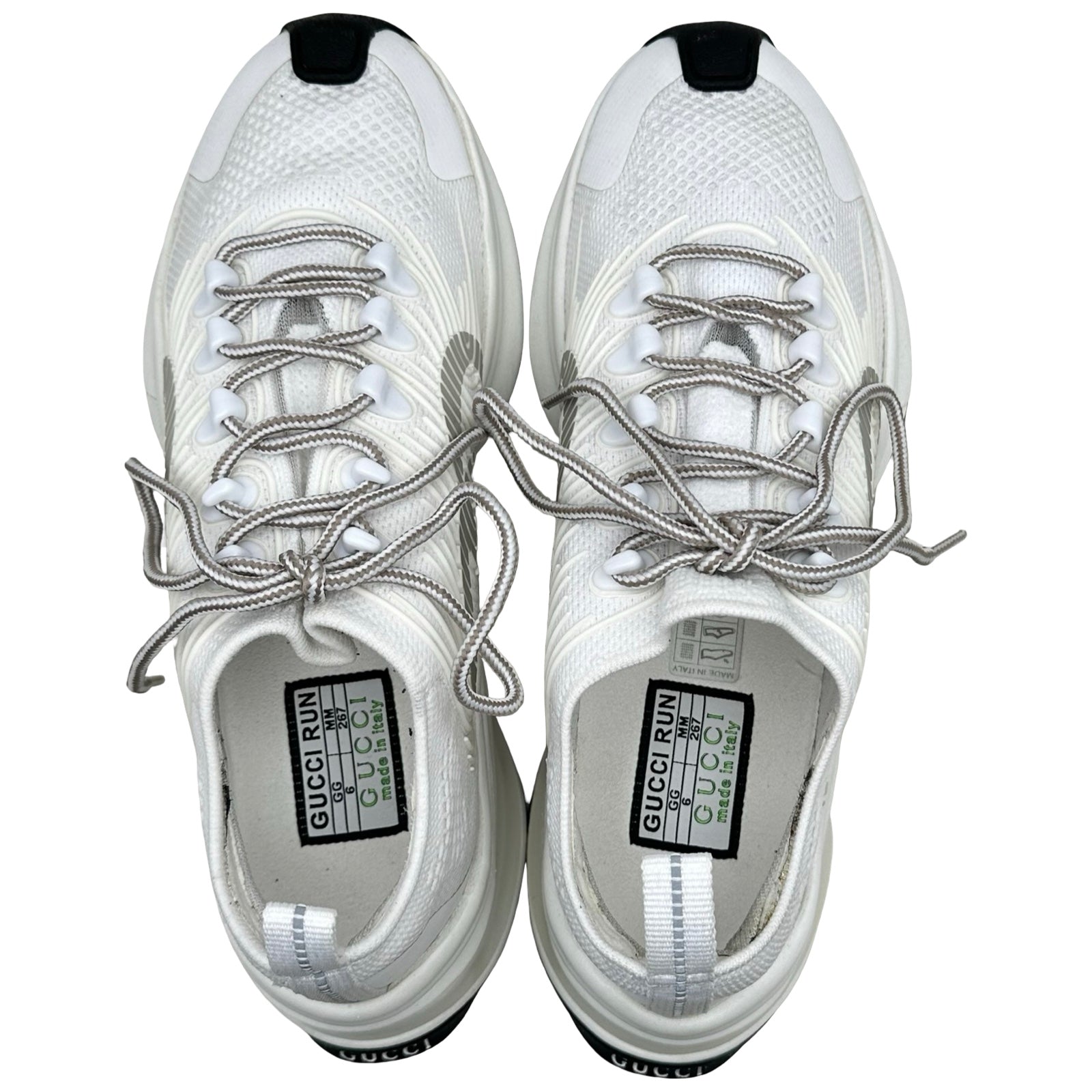 【新品】GUCCI Gucci Run テクニカルニット スニーカー グッチ GUCCI GUCCI RUN ローカットスニーカー 680893 ホワイト