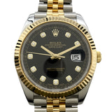 ロレックス ROLEX デイトジャスト41 126333G ブラック イエローゴールド/ステンレススチール メンズ 腕時計