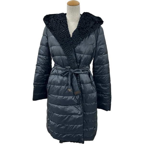 S Max Mara ネイビー ダウンコート　 リバーシブル S Max Mara リバーシブルダウンロングジャケット 94861656 ネイビー