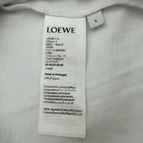 ロエベ LOEWE ロゴ刺繍半袖Tシャツ H526Y22XDE ホワイト コットン メンズ 半袖Ｔシャツ