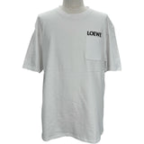 ロエベ LOEWE ロゴ刺繍半袖Tシャツ H526Y22XDE ホワイト コットン メンズ 半袖Ｔシャツ
