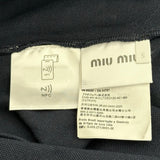 ミュウミュウ miu miu コットンピケロゴ長袖ポロシャツ MUL019 ネイビー コットン メンズ ポロシャツ