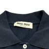 ミュウミュウ miu miu コットンピケロゴ長袖ポロシャツ MUL019 ネイビー コットン メンズ ポロシャツ