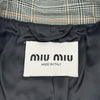 ミュウミュウ miu miu ロゴワッペン チェックテーラードジャケット MH1769 グレー ウール レディース テーラードジャケット