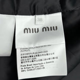 ミュウミュウ miu miu ロゴワッペン チェックテーラードジャケット MH1769 グレー ウール レディース テーラードジャケット