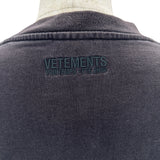 ヴェトモン VETEMENTS ロゴ刺繍半袖Tシャツ ブラック コットン メンズ 半袖Ｔシャツ