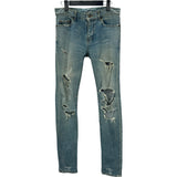 サンローラン SAINT LAURENT デストロイクラッシュスキニーデニムパンツ 891659 ブルー デニム メンズ デニムパンツ