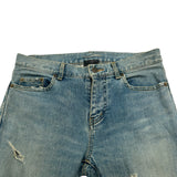 サンローラン SAINT LAURENT デストロイクラッシュスキニーデニムパンツ 891659 ブルー デニム メンズ デニムパンツ