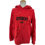 ジバンシィ GIVENCHY ロゴデストロイ プルオーバー パーカー 17S7383653 レッド コットン メンズ パーカー