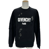 ジバンシィ GIVENCHY ロゴデストロイ スウェットシャツ 17F7334653 ブラック コットン メンズ スウェット