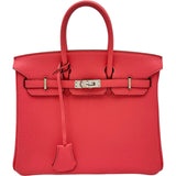エルメス HERMES バーキン25 ▢Q刻印 ローズリップスティック シルバー金具 トゴ レディース ハンドバッグ