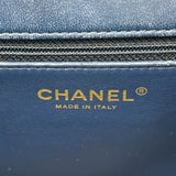 シャネル CHANEL シェブロンダブルチェーンショルダー 24番台 ネイビー ゴールド金具 ラム レディース ショルダーバッグ