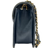 シャネル CHANEL シェブロンダブルチェーンショルダー 24番台 ネイビー ゴールド金具 ラム レディース ショルダーバッグ