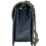 シャネル CHANEL シェブロンダブルチェーンショルダー 24番台 ネイビー ゴールド金具 ラム レディース ショルダーバッグ