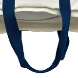 エルメス HERMES アダダマザーズバッグ ホワイト/ネイビー/グレー キャンバス レディース トートバッグ