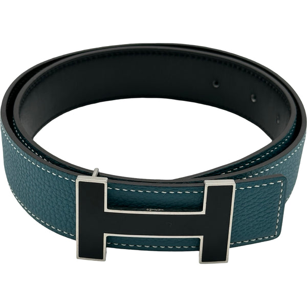 エルメス HERMES コンスタンスHベルト リバーシブル75 ▢O刻印 ブルー