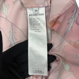 バレンシアガ BALENCIAGA BBボタン花柄ブラウス 675417 ピンク ポリエステル レディース ブラウス