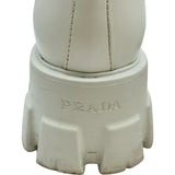 プラダ PRADA モノリス トライアングルロゴローファー ホワイト レザー レディース ローファー